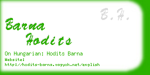 barna hodits business card